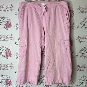 Allen Allen capri cargo vintage Light Pink Drawstring Pants